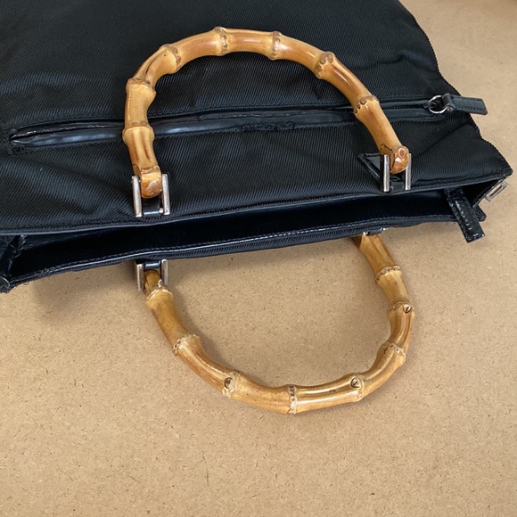 Gucci Bamboo Two-Handle Tote Bag in
Black Nylon.Black.Non-Gucci replace strap. - Picture 7 of 16